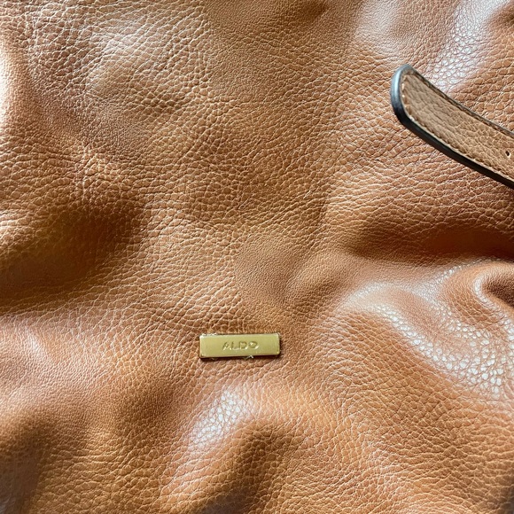 ALDO Drawstring Brown Backpack Adjustable Straps Snap Flap Closure - Picture 11 of 16